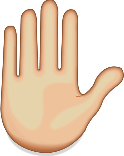 Image - Raised Hand Emoji Png - (640x640) Png Clipart Download