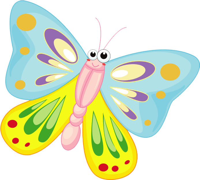 Cartoon Butterfly Transparent Background (721x650)