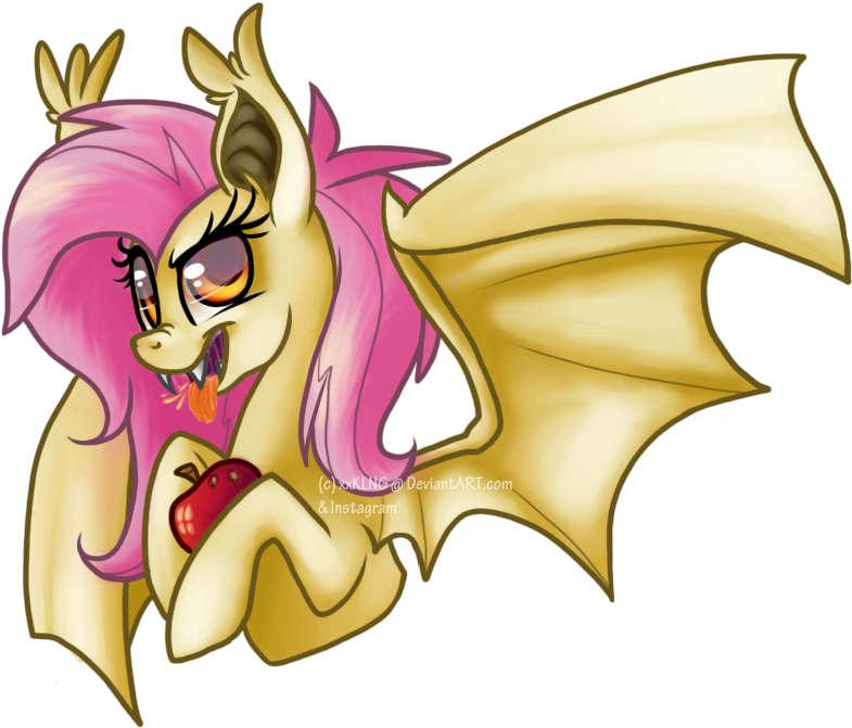 More Like Flutterbat Hanging On Her Branch By Dasprid - Cartoon (800x679)