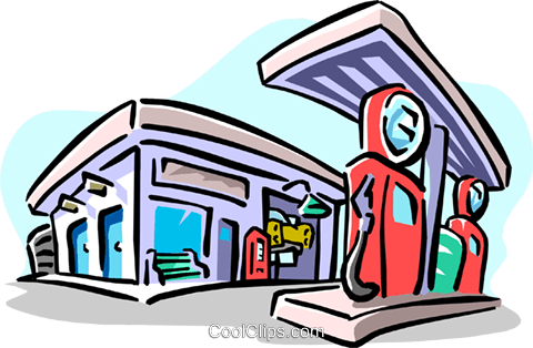 Gas Station Royalty Free Vector Clip Art Illustration - Cartoon Gas ...