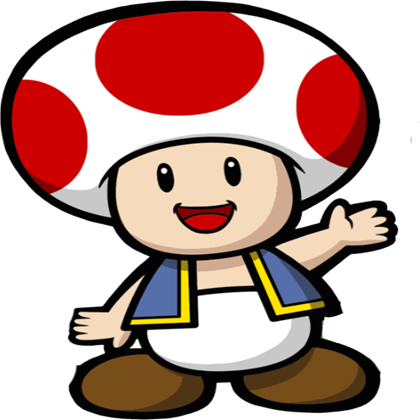 Super Mario Clipart Paper Mario - Super Mario Toad Cartoon - (420x420 ...