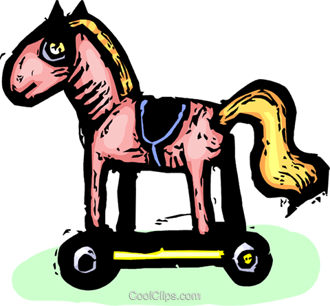 Toy Horse Royalty Free Vector Clip Art Illustration - Mane (480x445)