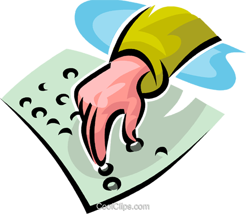 Person Reading Braille Royalty Free Vector Clip Art - Braille Clipart (480x418)