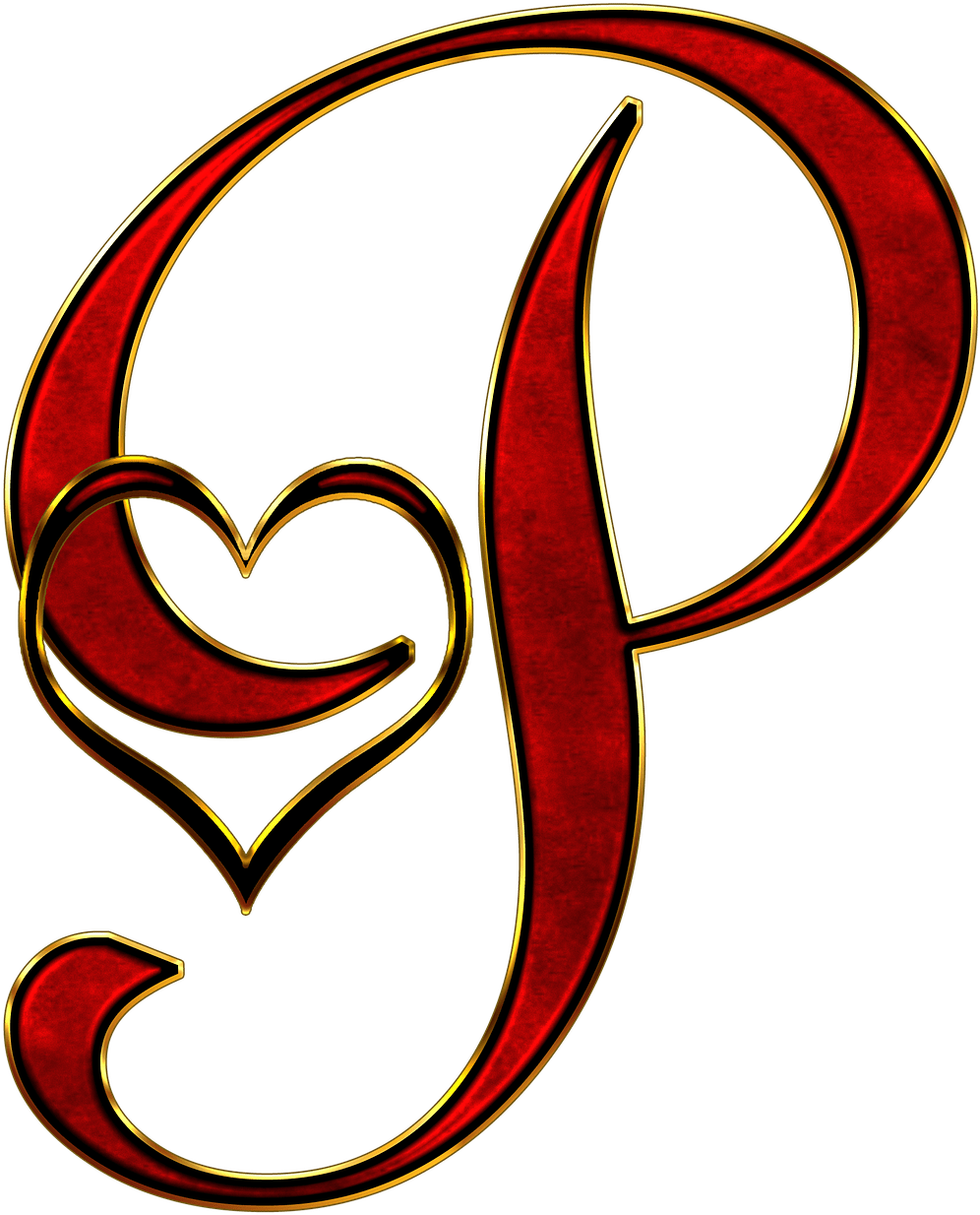 Valentine Capital Letter P Transparent Png Stickpng - Love P ...