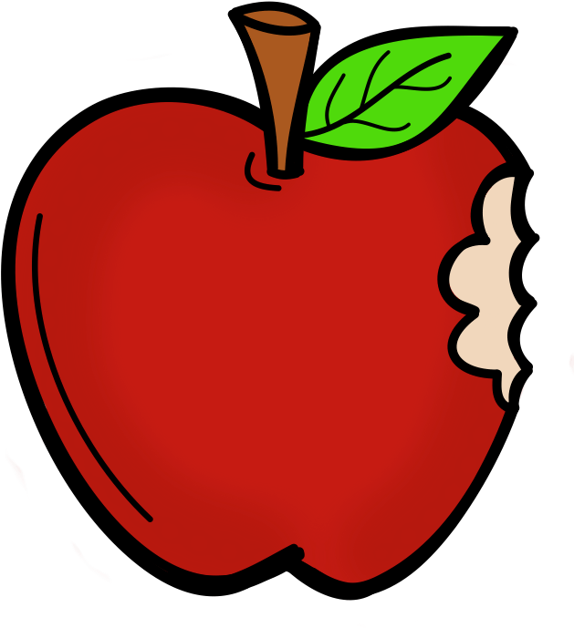 Apple With Bite Clipart - (671x723) Png Clipart Download