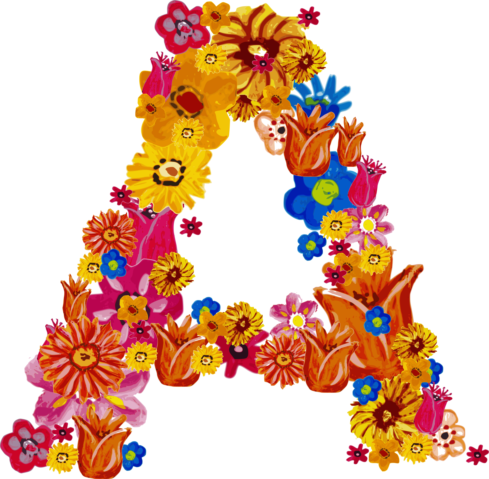 Алфавит цветов фото Free Flower Alphabet Png Zip - Flower Alphabet Png Transparent - (2042x2000) Png