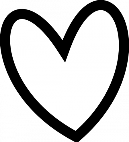 Curly Heart Outline Clipart - Black Heart Outline Clipart - (450x496 ...