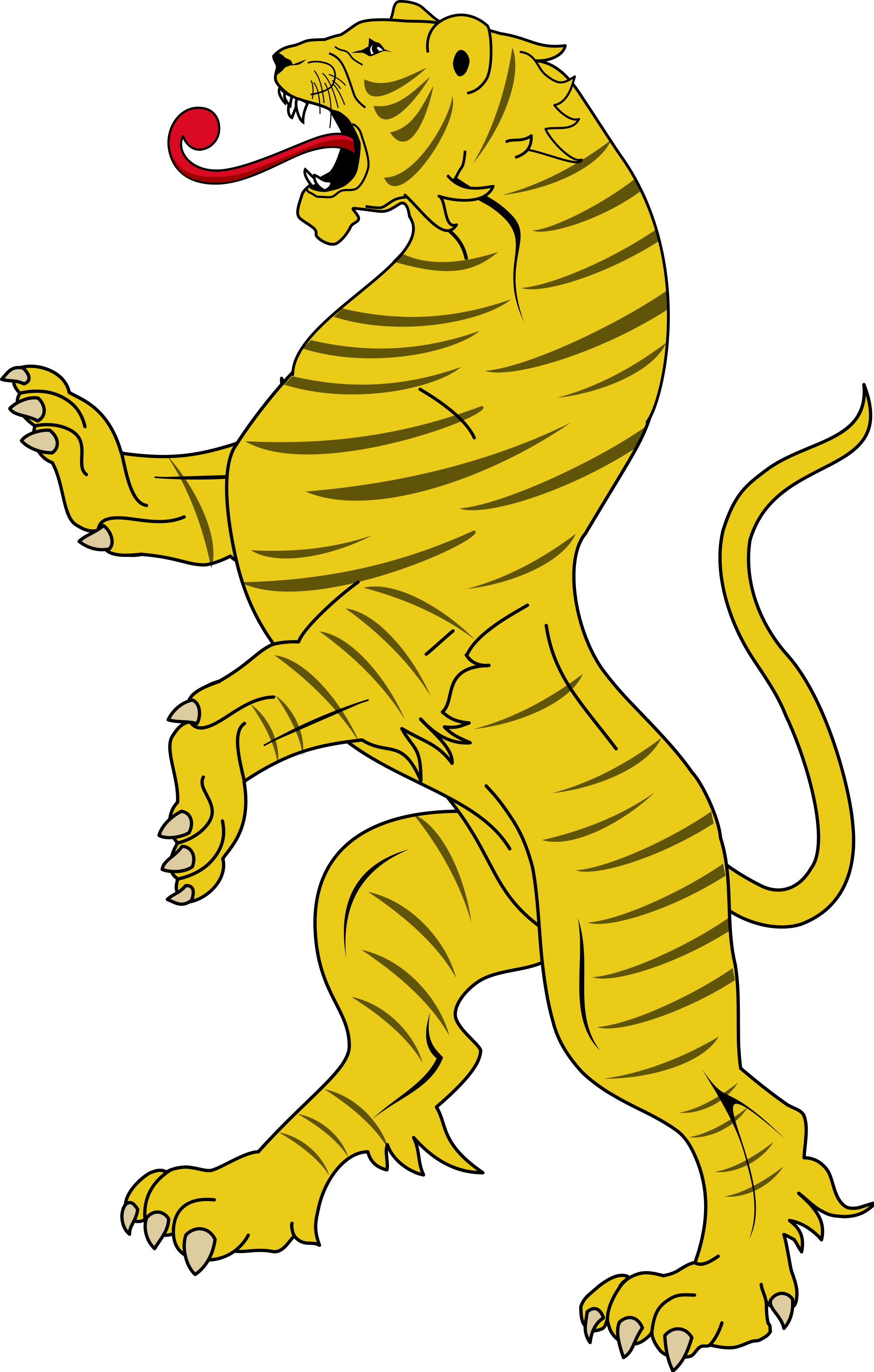 Heraldic Clipart 26, Buy Clip Art - Coat Of Arms Tiger (2000x3139)