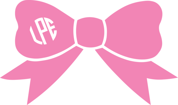 Cheerleading Hair Bow Monogram Vinyl Decal Bow Silhouette 600x354 Png Clipart Download 