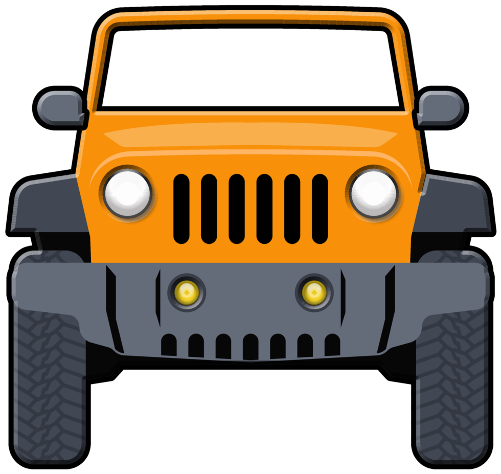 Jeep Wrangler Car Clip Art - Orange Jeep Clipart - Full Size PNG ...