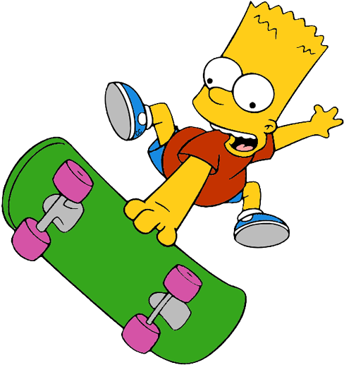 Simpson Clip Art - Bart Simpson Skate Png - (493x529) Png Clipart Download