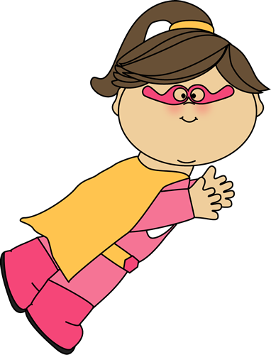 Superhero Girl Flying - Clip Art - (382x500) Png Clipart Download