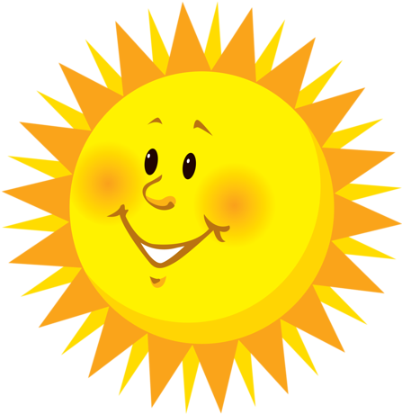2 - Sun Smiling - (458x500) Png Clipart Download