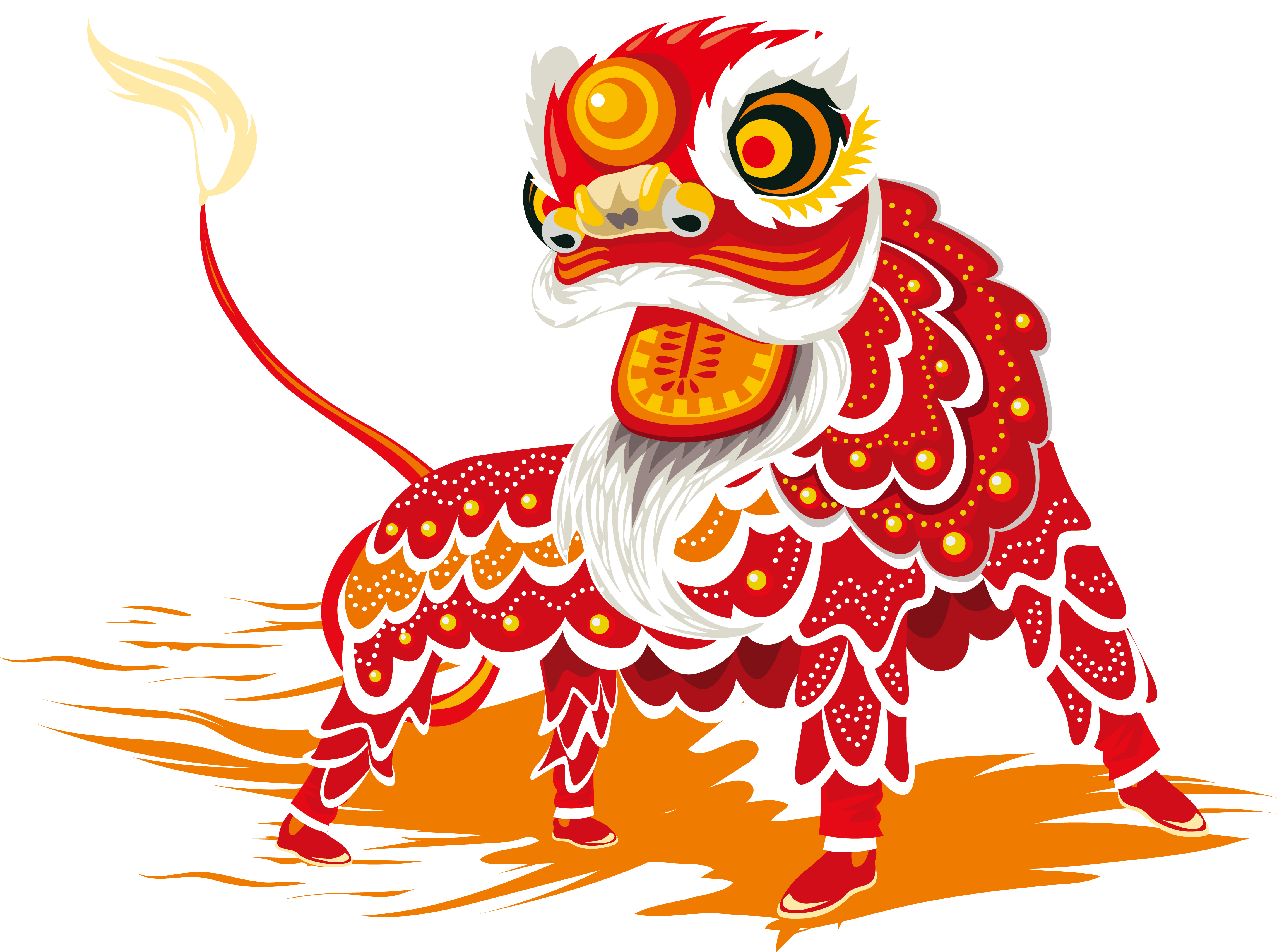Chinese New Year Lion Dance Dragon Dance Lion Dance Vector Png 4577x3412 Png Clipart Download