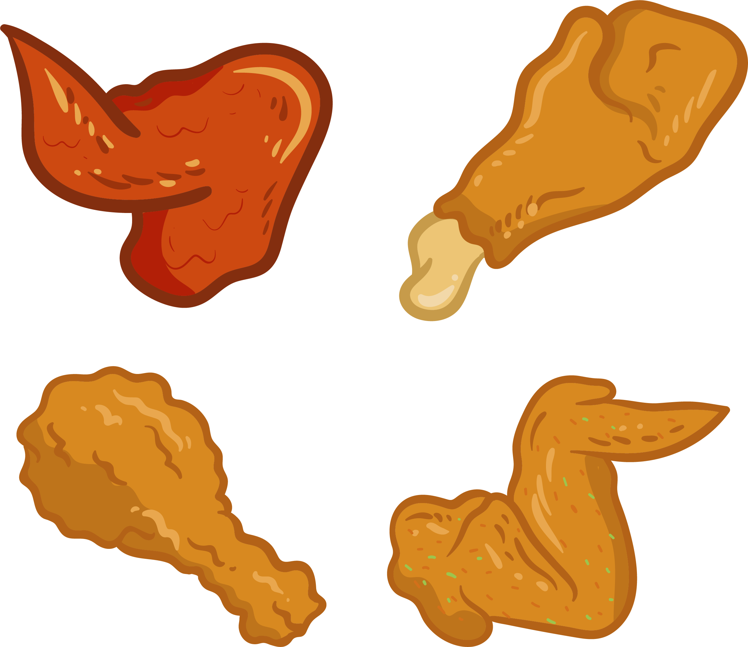 Fried Chicken Buffalo Wing French Fries Food - Alitas De Pollo Dibujo -  (2418x2090) Png Clipart Download