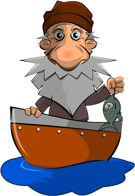 clipart old fisherman