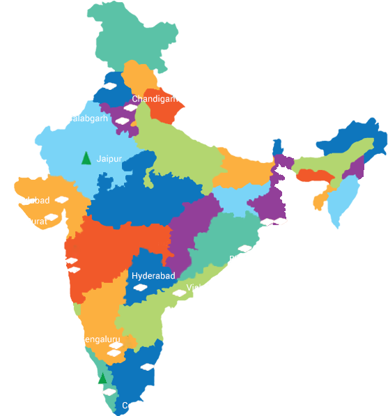 States And Territories Of India Vector Map - India Map No Background ...