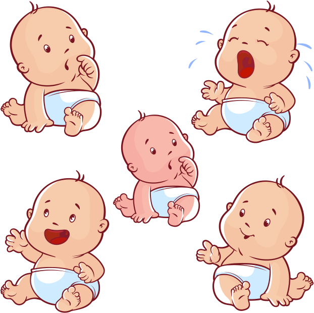 Simple Bebé Tipo Cartoon En Vector E Imagen Png Y Psd, - Muchos Bebes ...