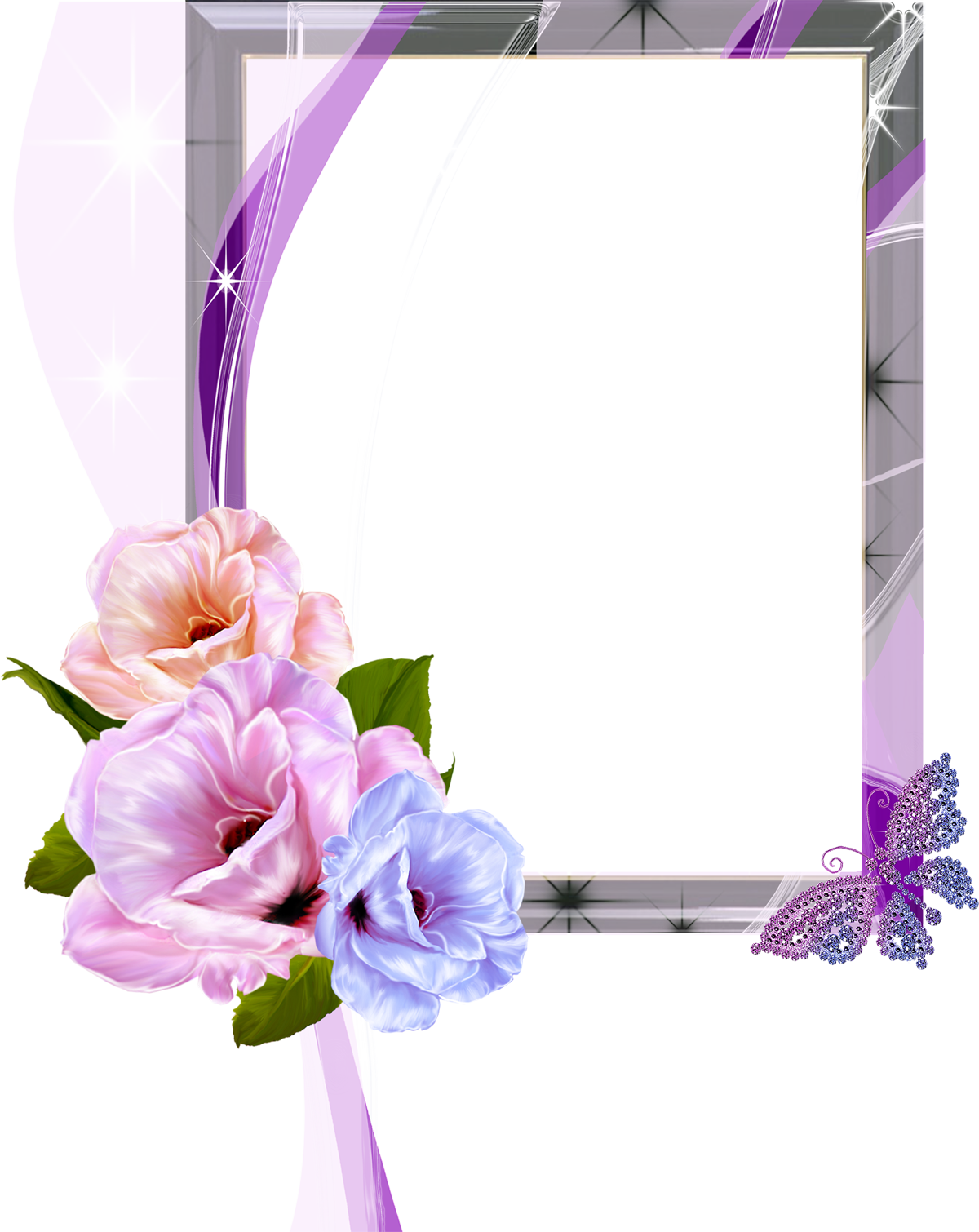 Png Frame With Flowers On A Transparent Background - براويز انيقة (1200x1510)