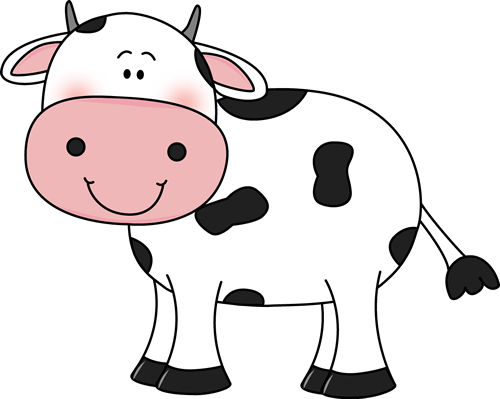 Cow With Black Spots Clip Art Image Cute White Cow - White And Brown ...