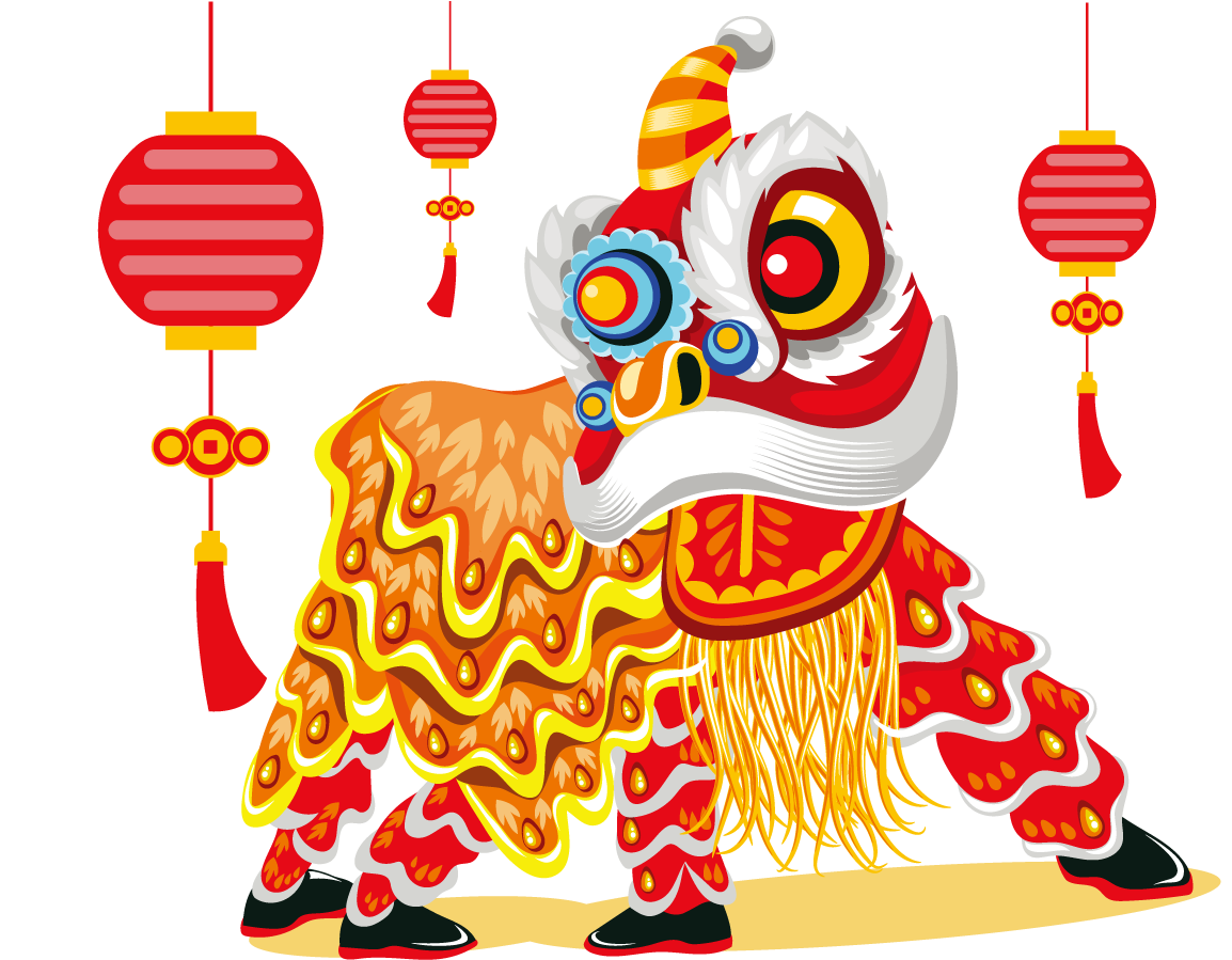 Lion Dance Chinese New Year Dragon Dance Dog Lion Dance Chinese New Year Dragon Dance Dog 1400x980 Png Clipart Download