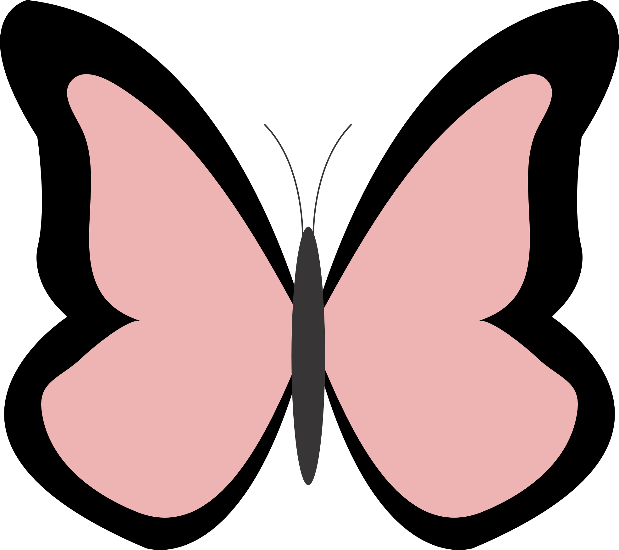 Net » Clip Art » Butterfly Color Colour Rosy Brown - Clip Art (1969x1750)