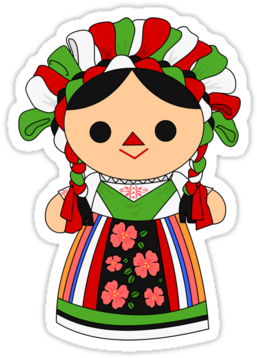 'maria 5 ' Sticker By Alapapaju - Mexican Doll - (375x360) Png Clipart ...