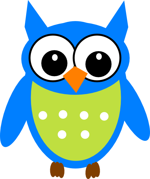 Barred Owl Clipart Burung Hantu Pencil And In Color - Blue And Green ...