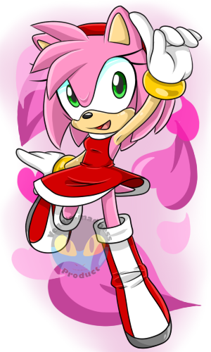 Amy Rose Pose - Cartoon - (300x500) Png Clipart Download