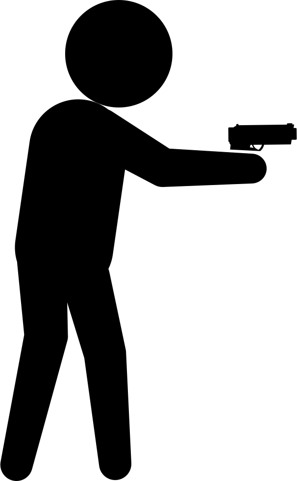 Male Silhouette Icon - Armed Criminal - (606x980) Png Clipart Download