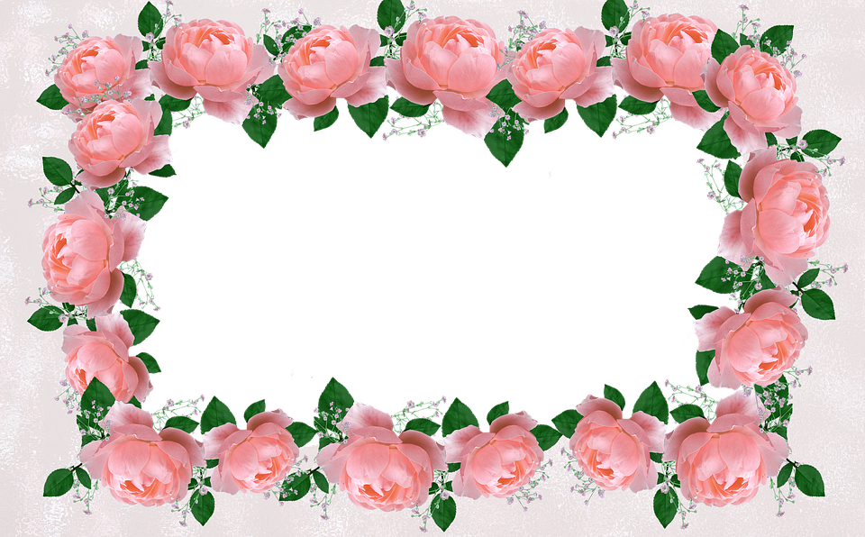 Frame, Border, Decorative, Floral, Roses - Flower Pixel Art Frame ...