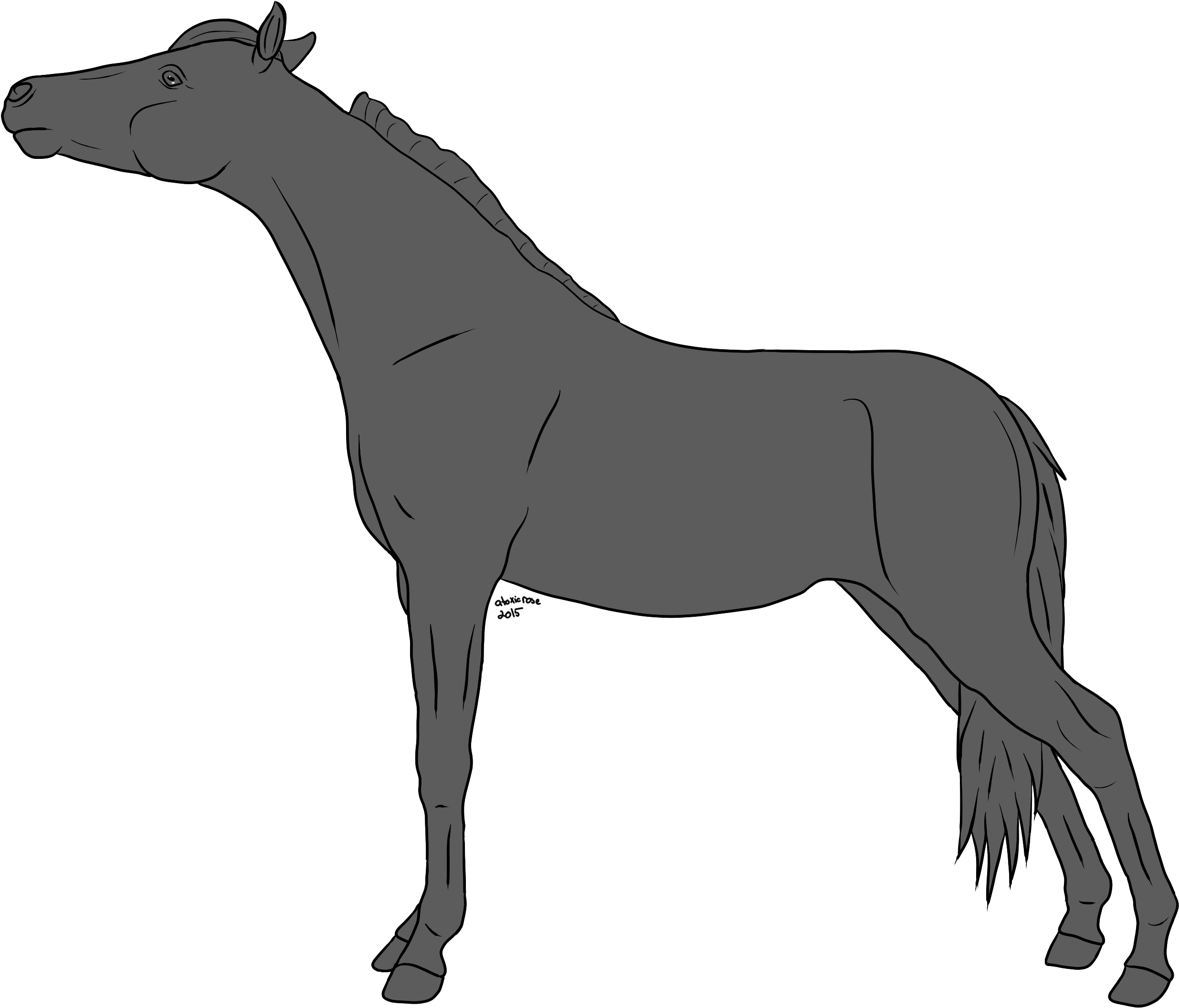 Horse Lineart Greyscale On Equinelineart Deviantart - Horse - Full Size ...