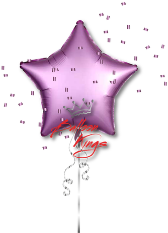 Satin Luxe Flamingo Star - Flamingo Pink Satin Luxe Star Foil Helium Balloon Inflated (417x500)