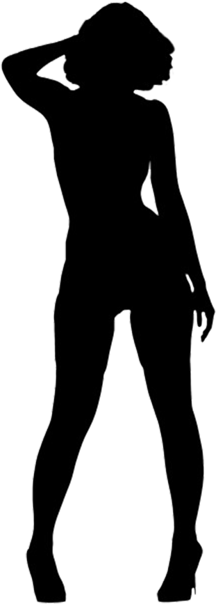 Woman In Dress Silhouette Png - Silhouette - (340x886) Png Clipart Download