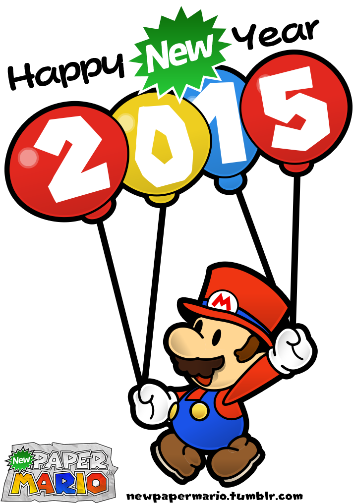 Happy New Year 2015 From New Paper Mario - Paper Mario (760x1030)