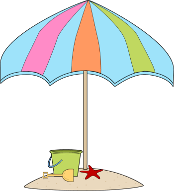 Summer Sand Clip Art - Umbrella - (350x384) Png Clipart Download