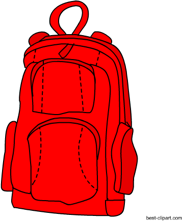Red School Bag Free Clip Art - School - (450x450) Png Clipart Download
