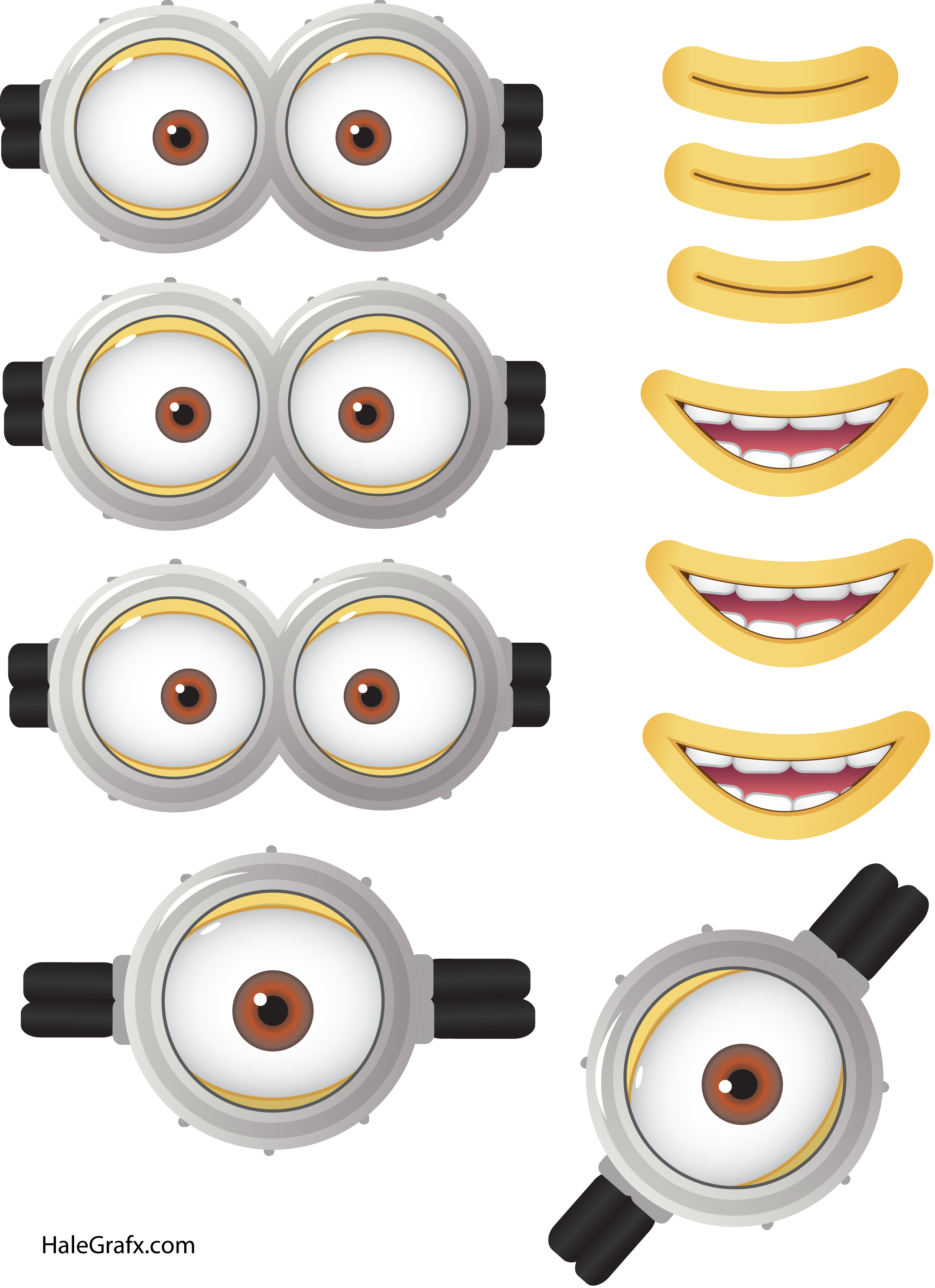 Download Partyummy Printable Minion Visage Jaune Faces Yellow Minion Eyes And Mouth Printable Free 2157x2972 Png Clipart Download PSD Mockup Templates