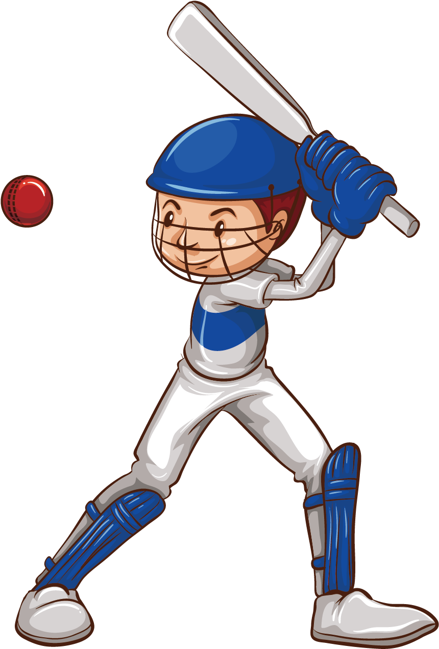 Cricket Drawing Sketch - Boy Playing Cricket Cartoon (1500x1500)
