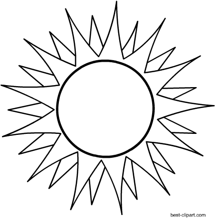Black And White Hot Sun Clip Art - Illustration - (450x450) Png Clipart ...