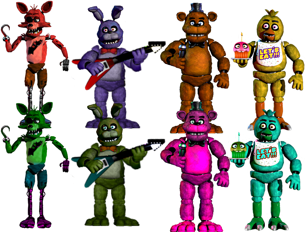 Фанов 9. FNAF 9 персонажи. Модельки персонажей из игры ФНАФ 9. ФНАФ 1 персонажи. ФНАФ главный герой.