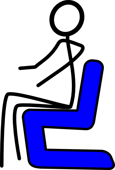 Chair Sitting Clipart - Stick Figure Sitting Down (402x597)
