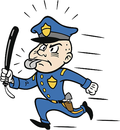 Police Officer Baton Clip Art - Police Cartoon Running Transparent ...