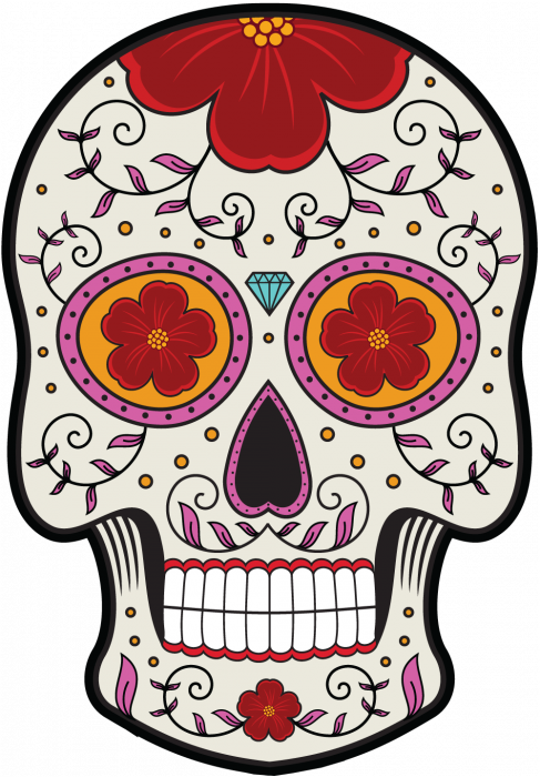 Tete De Mort Mexicaine - Sugar Skull Pillow Case (487x700)
