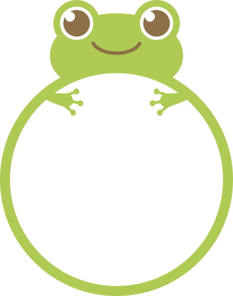 かわいい蛙のフレーム枠イラスト Illustration 480x610 Png Clipart Download