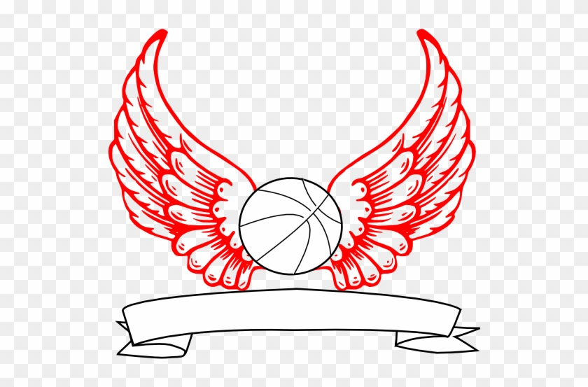 Basketball Angel Wings Clip Art At Clker - Angel Wings #2851