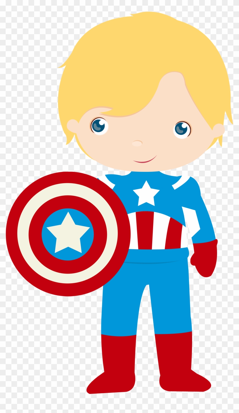Captain America Little Boy Clip Art - Super Herois Desenho Png #3217