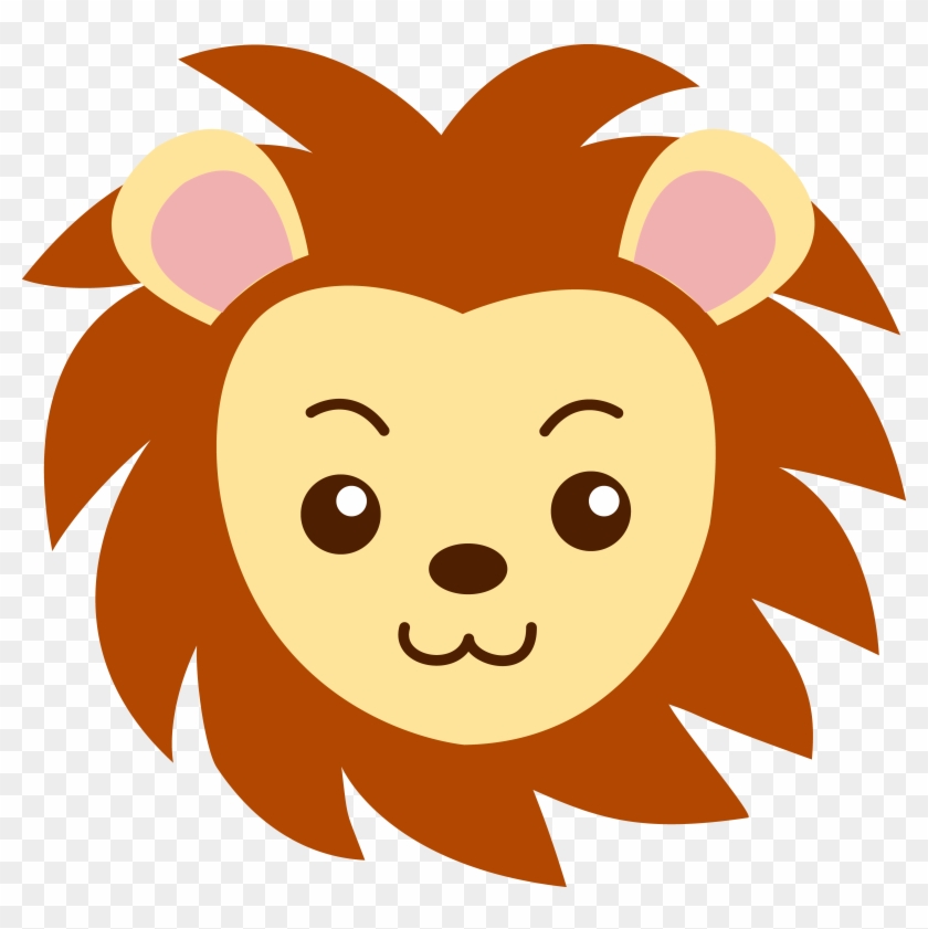 Face Of A Cute Lion - Lion Face Drawing Cartoon #3736