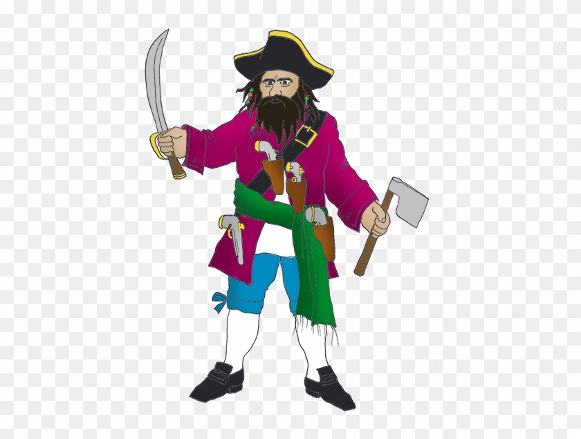 Blackbeard Pirate With Sword - Pirate Black Beard Clipart #4426