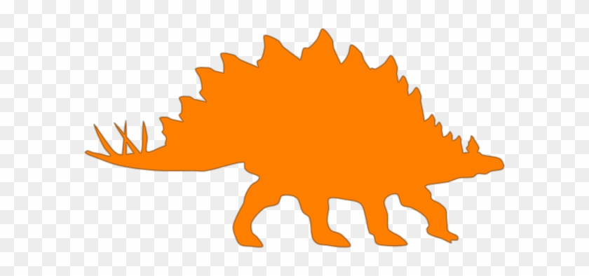 Orange Stegosaurus Clip Art At Clker - Custom Stegosaurus Silhouette Shower Curtain #6905